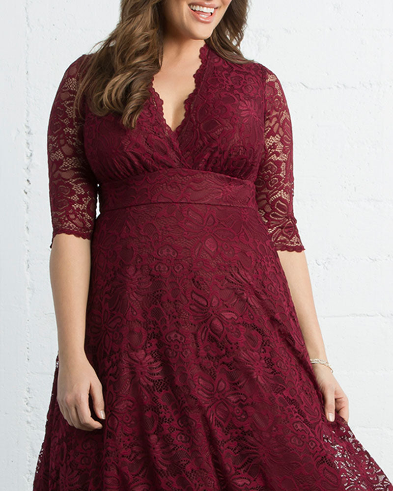 Plus Size Mademoiselle Lace Cocktail Dress