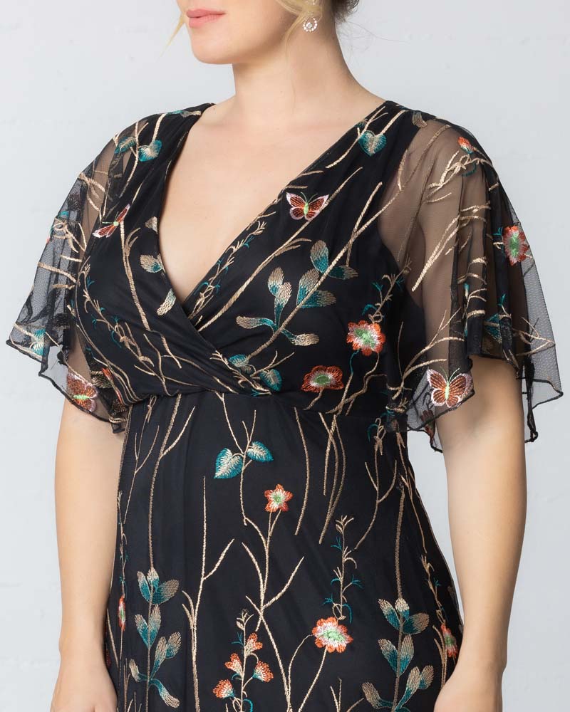 Plus Size Embroidered Elegance Evening Gown