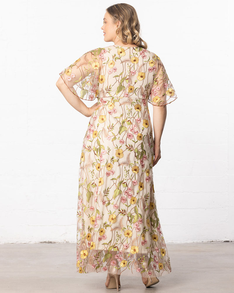 Plus Size Embroidered Elegance Evening Gown