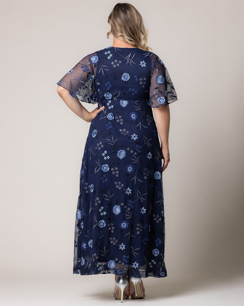 Plus Size Embroidered Elegance Evening Gown