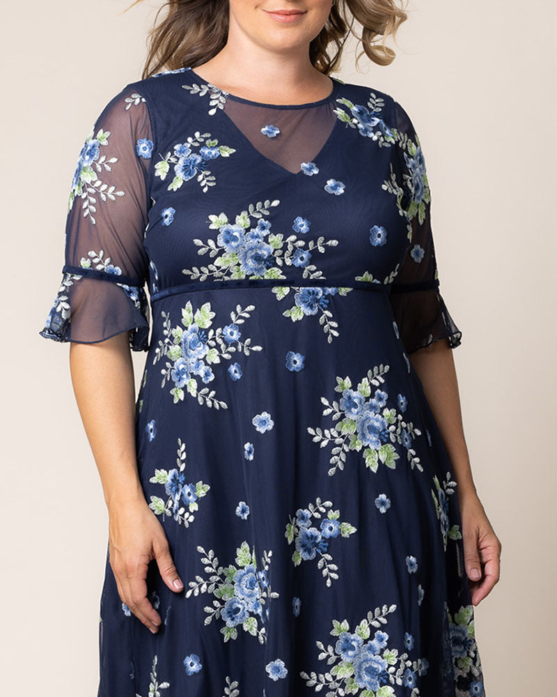 Plus Size Wildflower Embroidered Dress