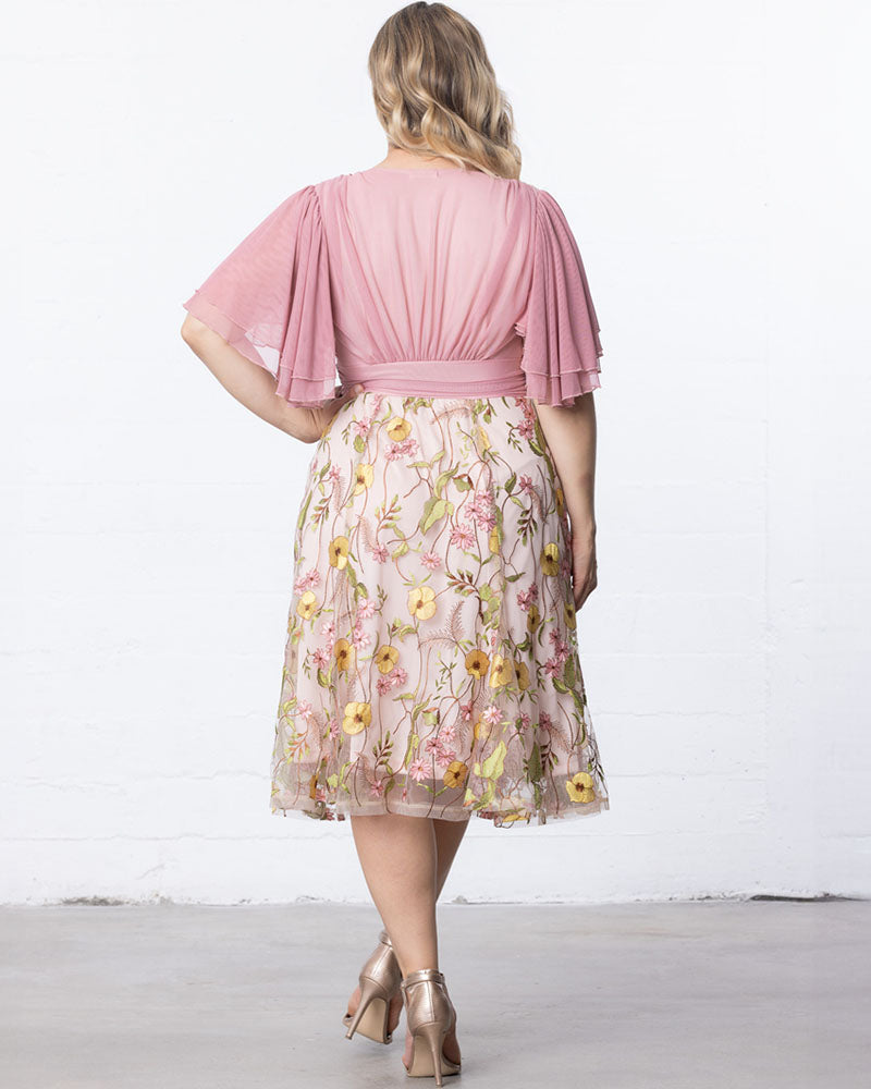 Plus Size Lillian Embroidered Cocktail Dress