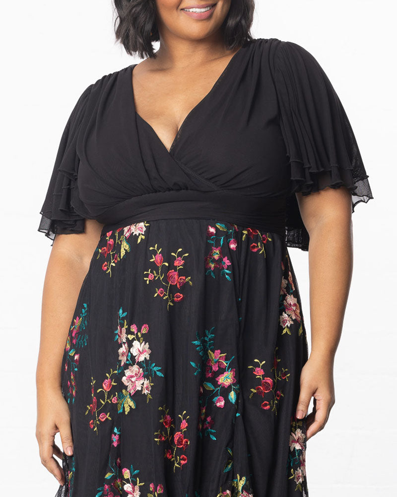 Plus Size Lillian Embroidered Cocktail Dress