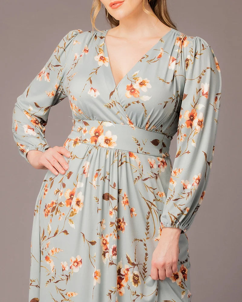 Plus Size Kelsey Long Sleeve Maxi Dress