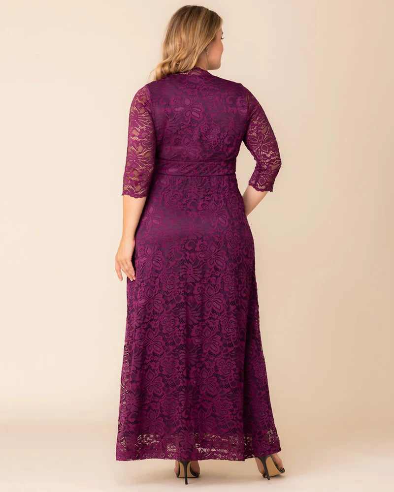 Plus Size Maria Lace Evening Gown