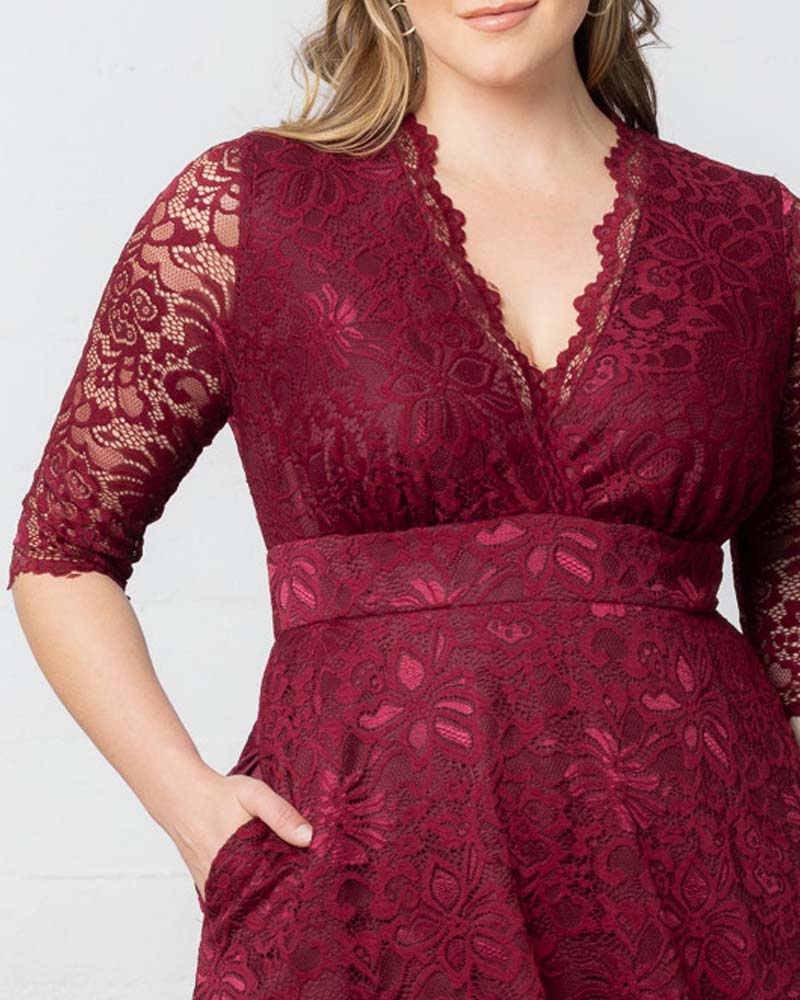 Plus Size Maria Lace Evening Gown