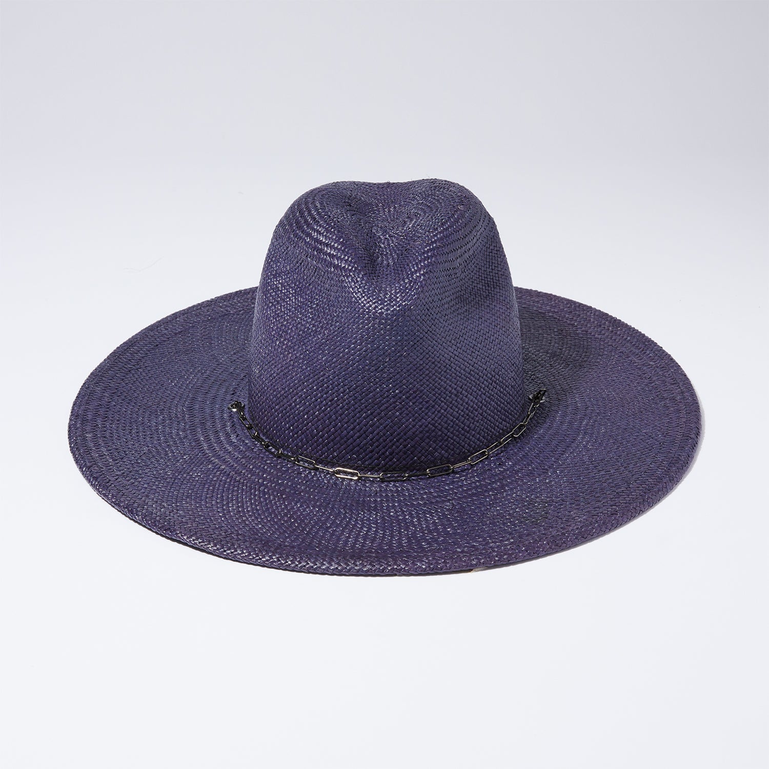 Straw Classic Hat - Neon Navy w/ Metal Trim
