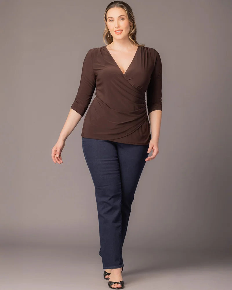 Plus Size Femme Fatale Faux Wrap Top