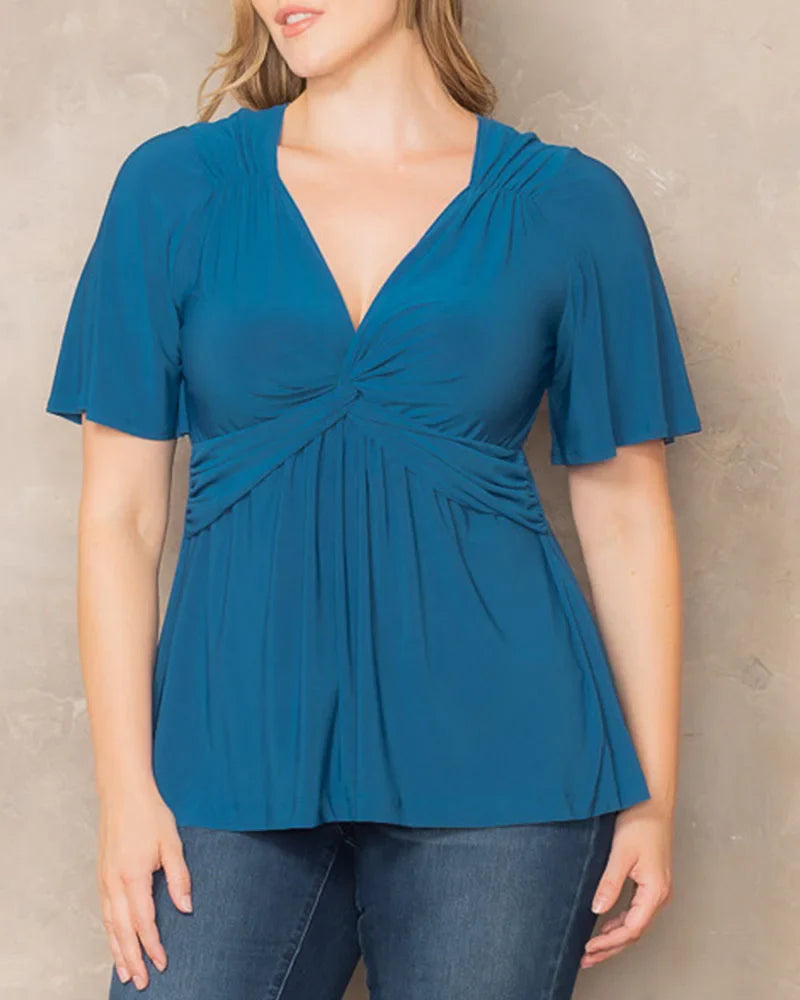 Plus Size Abby Twist Front Blouse