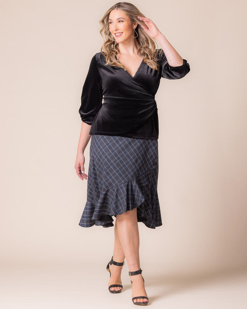 Plus Size Carina Plaid Flounce Skirt