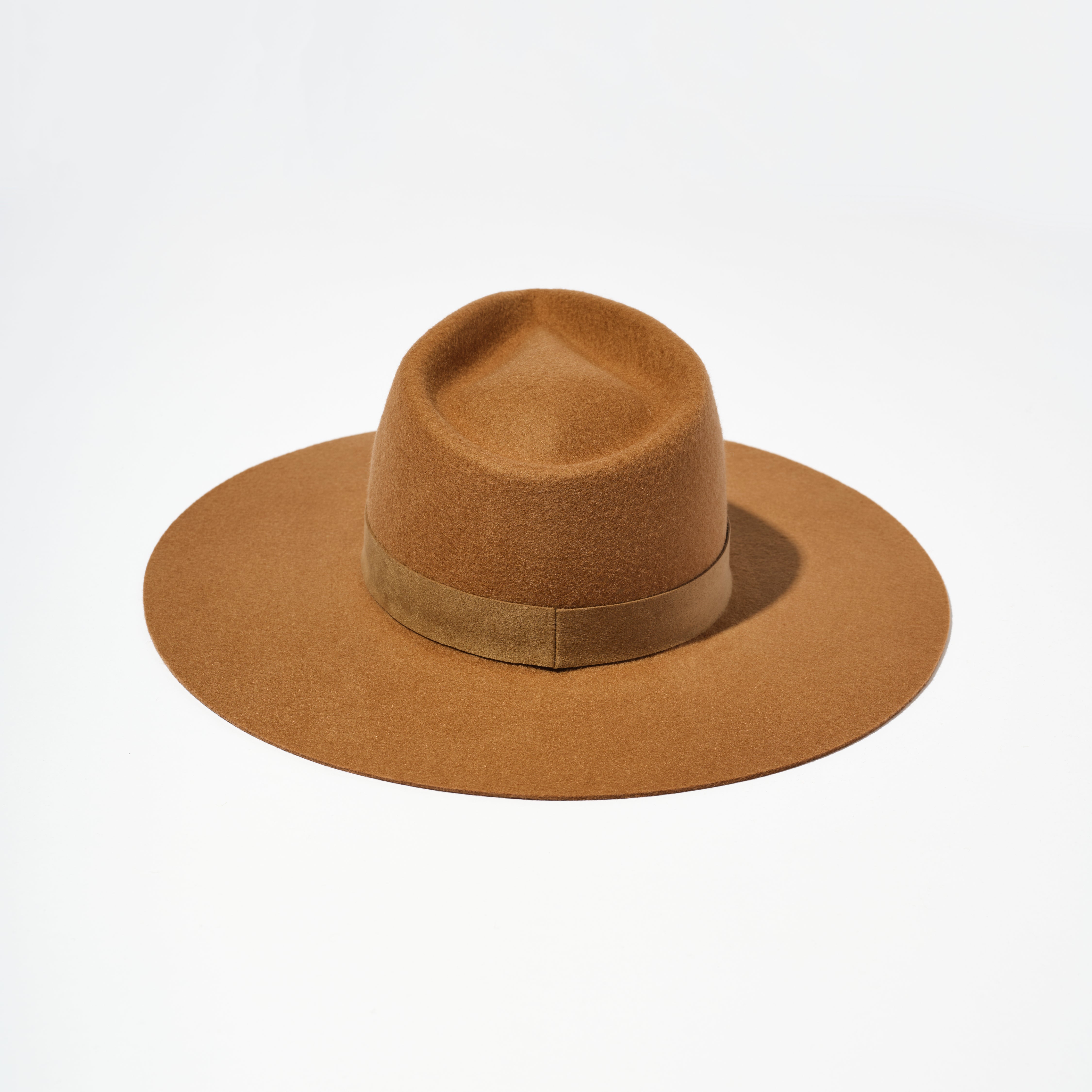 Teardrop Wool Hat - Brown Sugar w/ Suede Trim