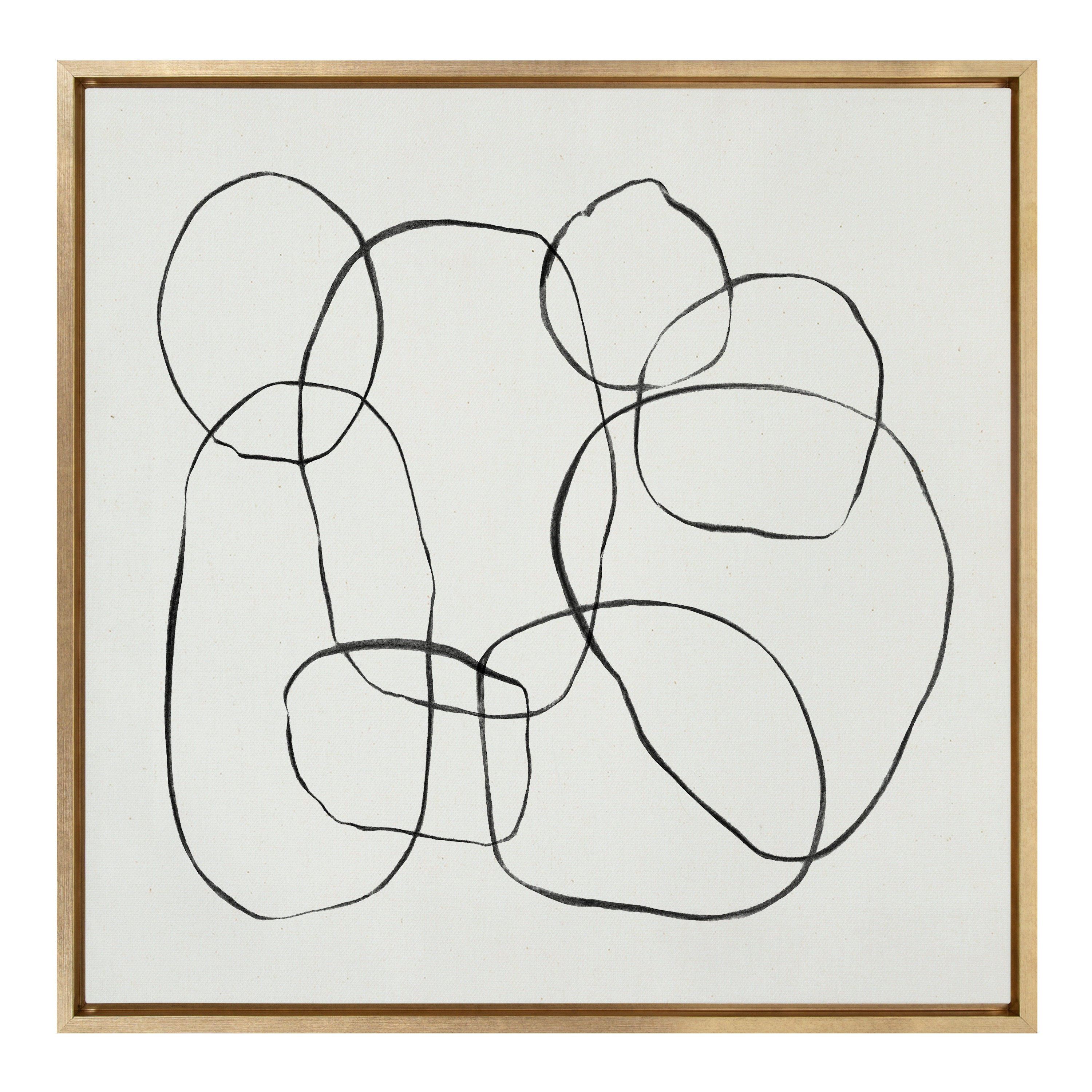 Sylvie Dancing Circles Framed Canvas by Teju Reval of SnazzyHues