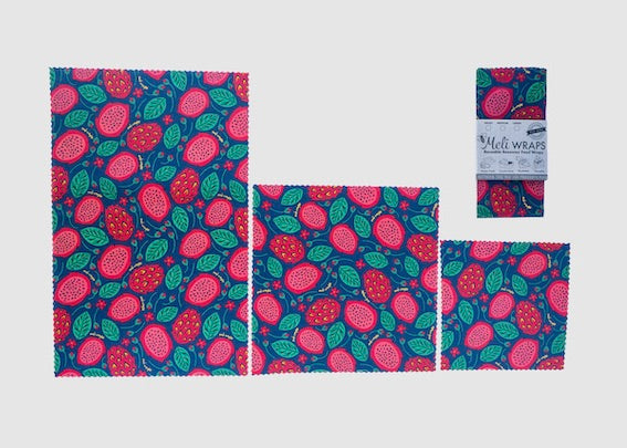 Eco-Friendly Beeswax Food Wrap - Dragonfruit Print
