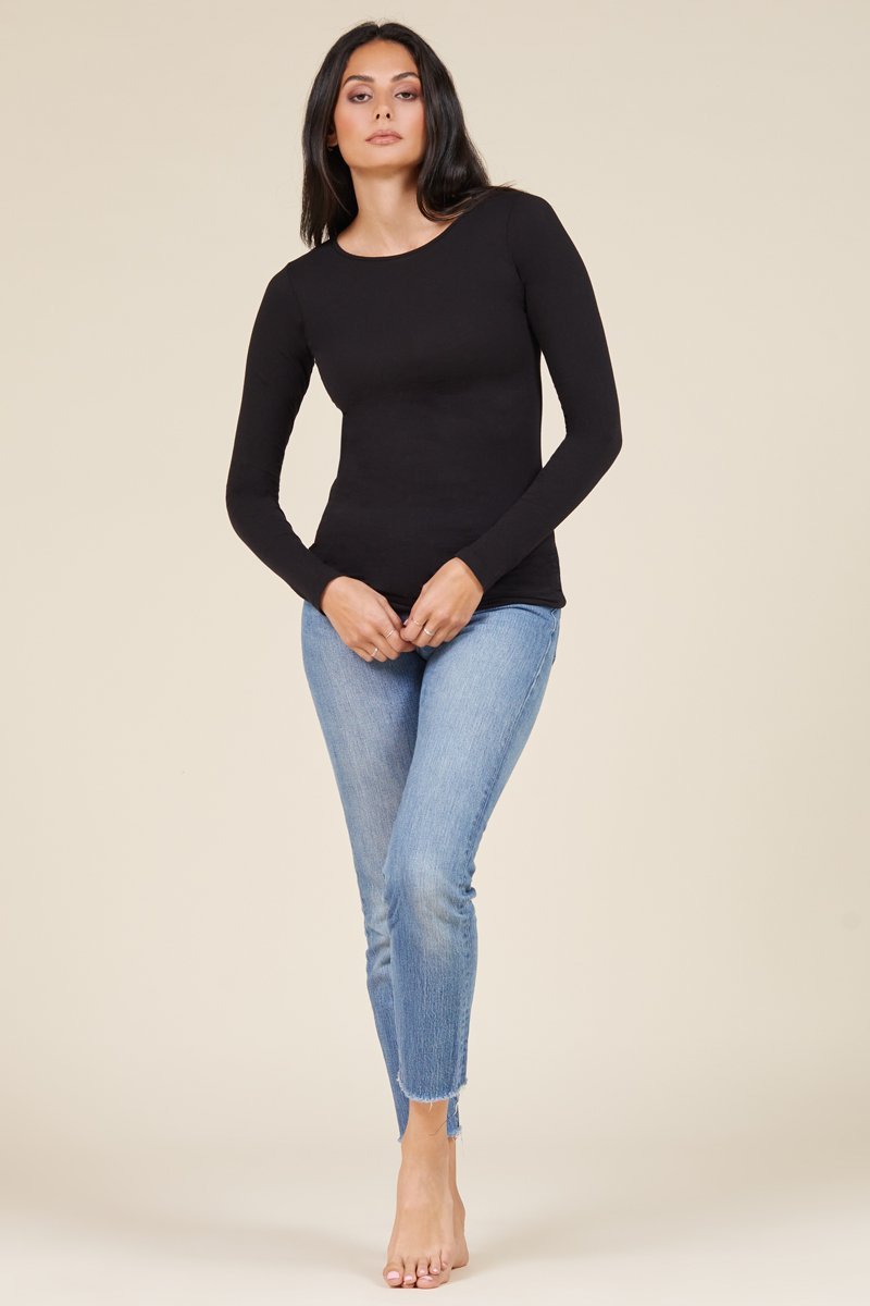 Long Sleeve Crew Neck Cotton T-Shirt