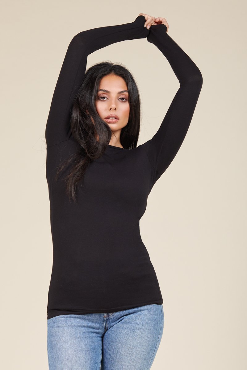 Long Sleeve Crew Neck Cotton T-Shirt