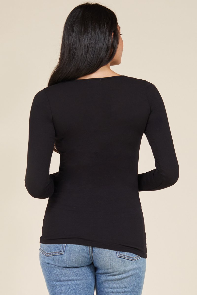 Long Sleeve Crew Neck Cotton T-Shirt