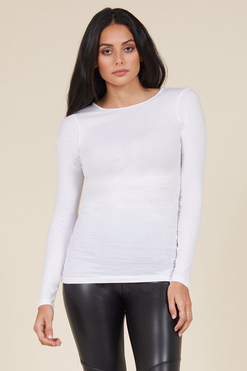 Long Sleeve Crew Neck Cotton T-Shirt