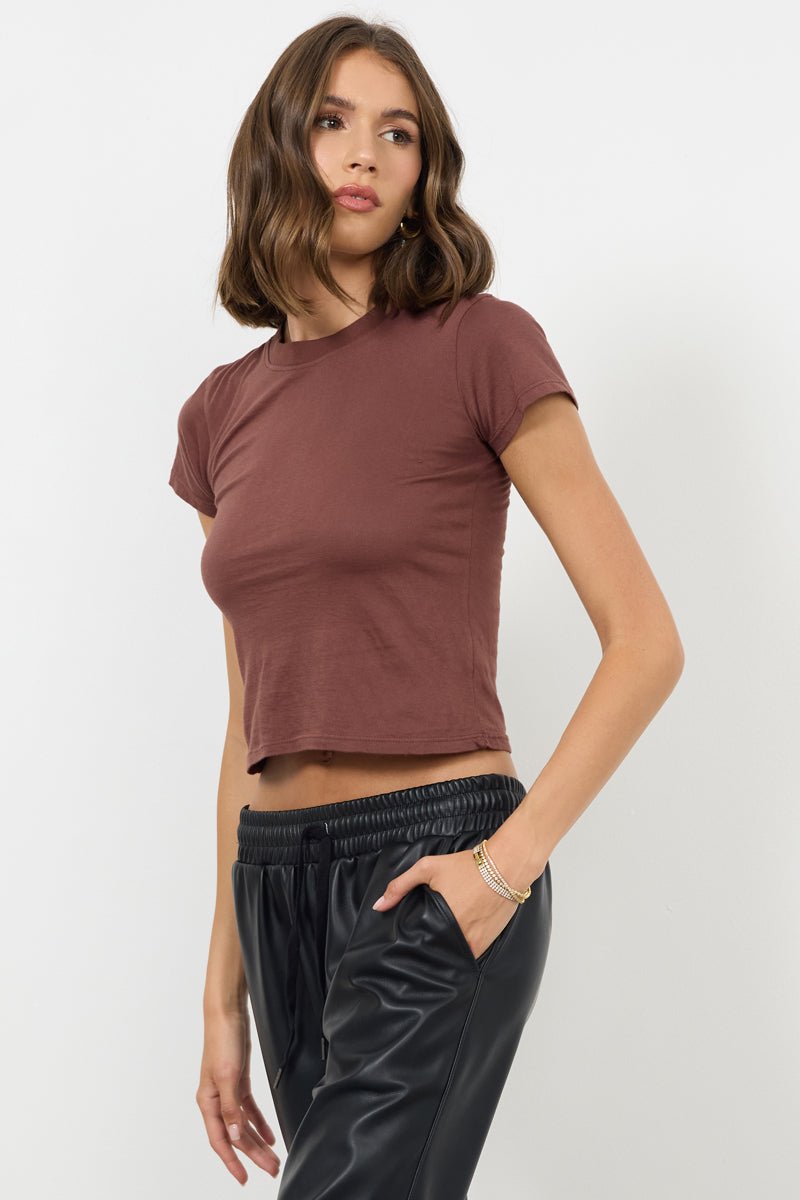Basic Fitted Crop Cotton Tee