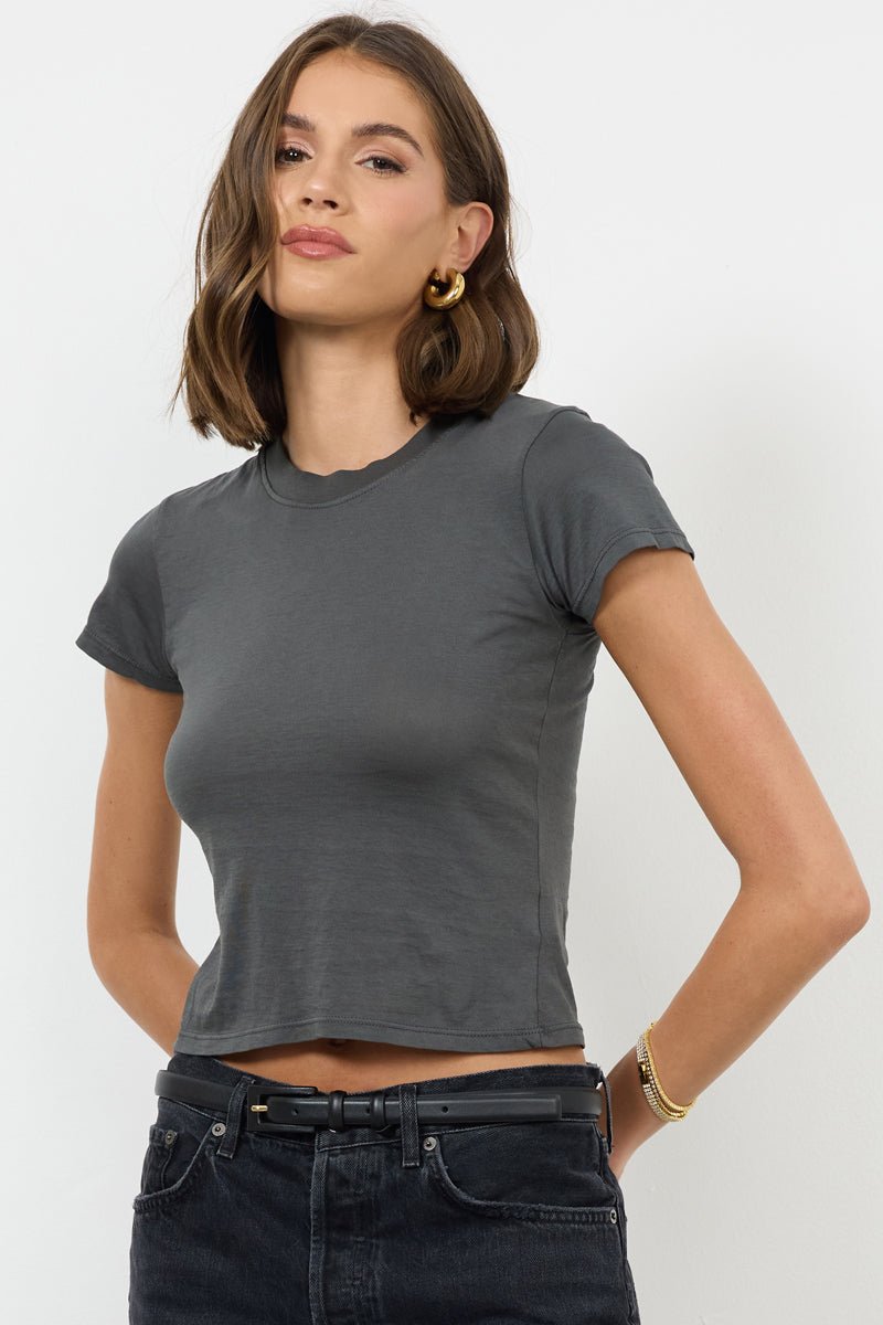 Basic Fitted Crop Cotton Tee