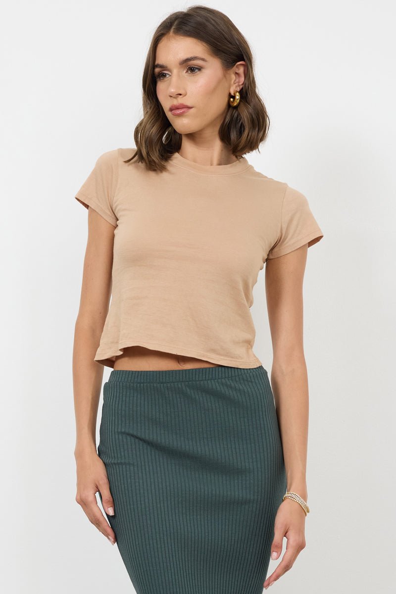 Basic Fitted Crop Cotton Tee