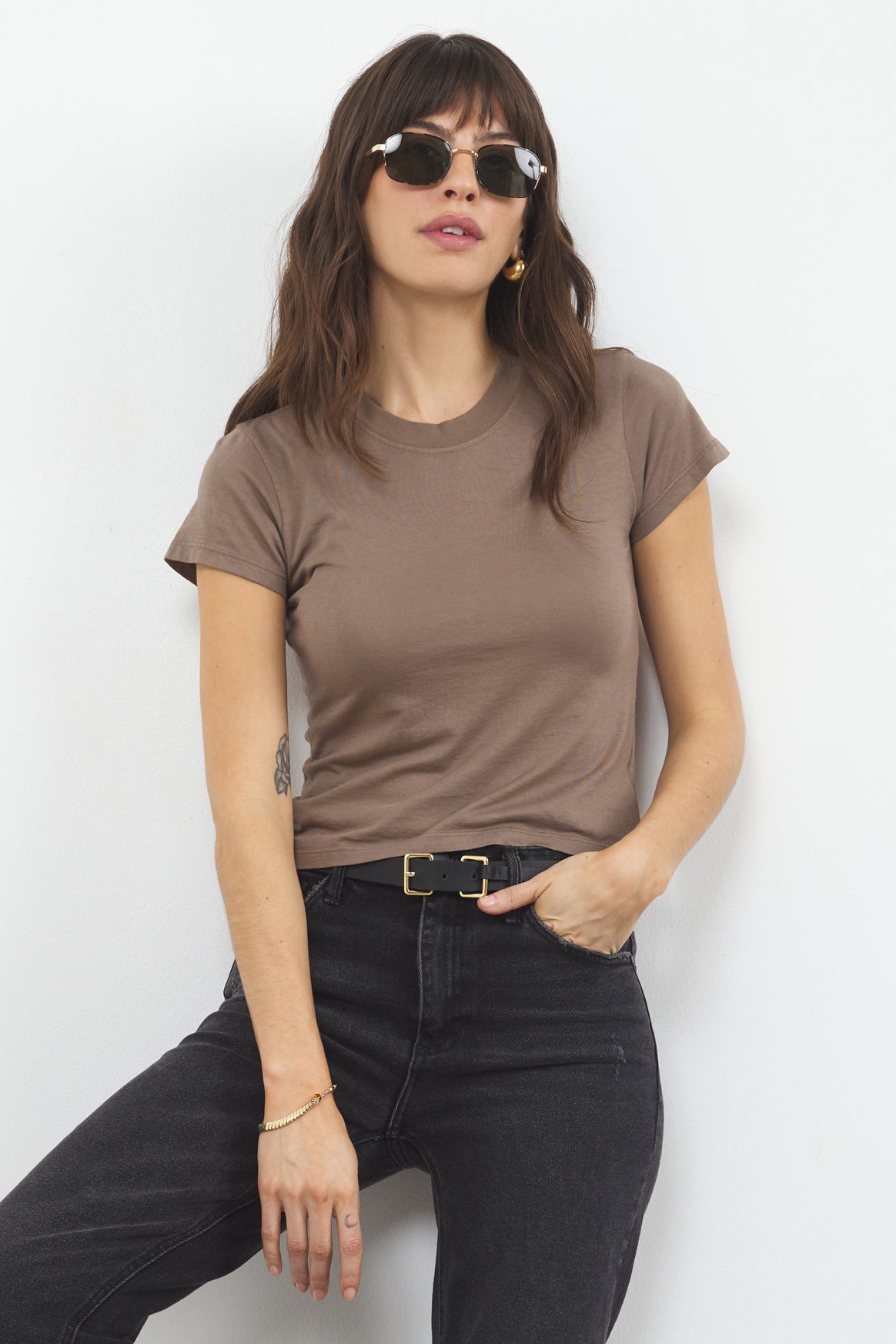 Basic Fitted Crop Cotton Tee