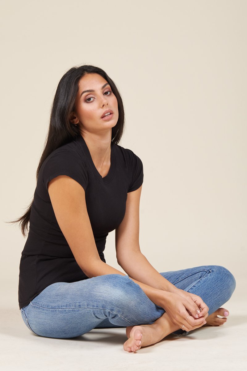 Basic Classic Crew Neck Fitted Cotton Tee