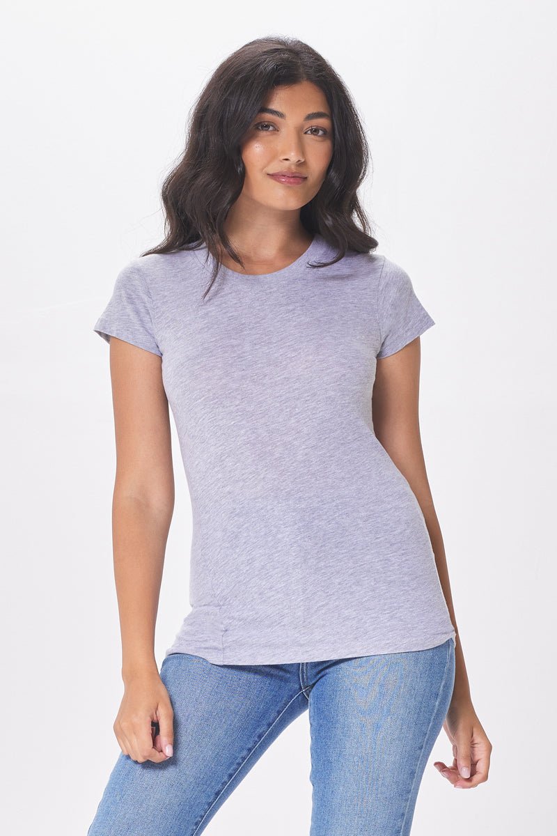 Basic Classic Crew Neck Fitted Cotton Tee