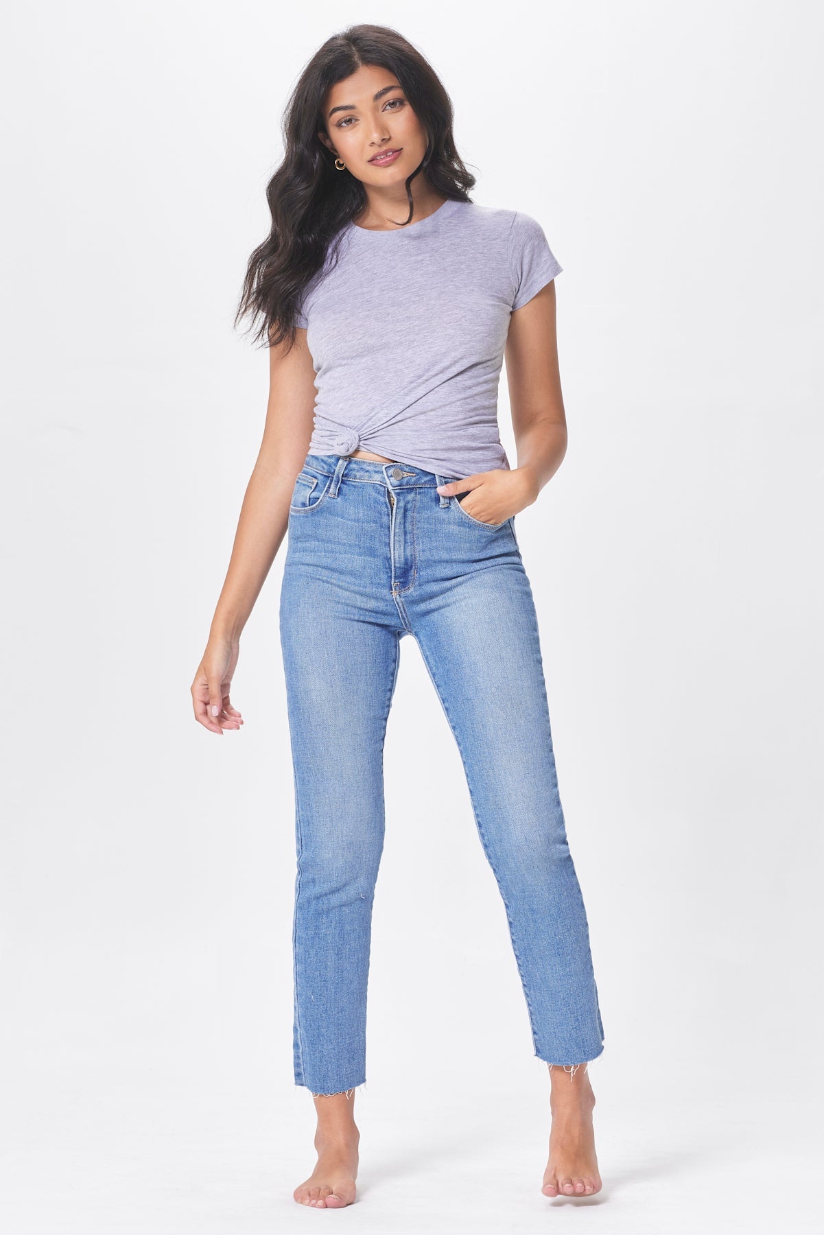 Basic Classic Crew Neck Fitted Cotton Tee