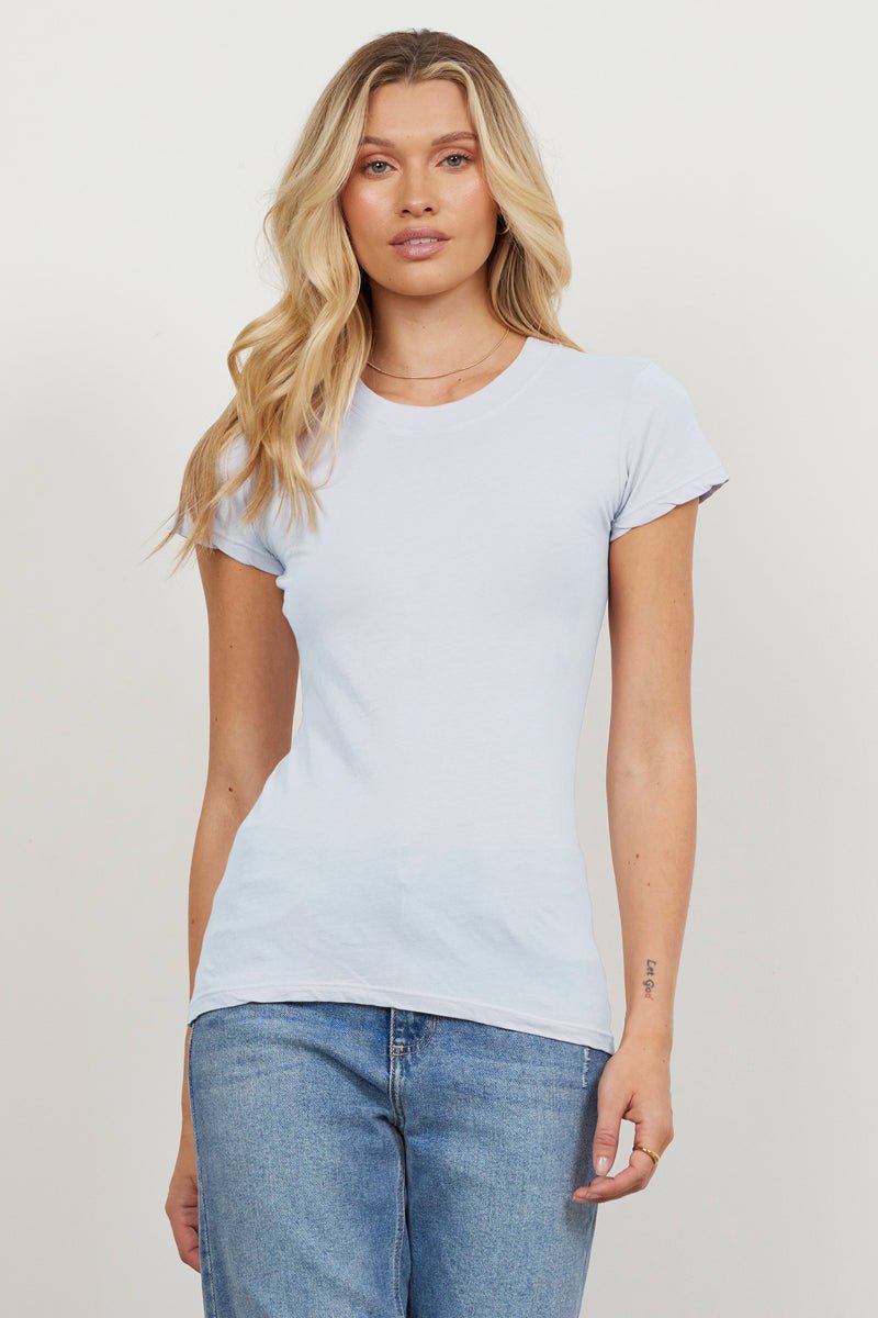 Basic Classic Crew Neck Fitted Cotton Tee