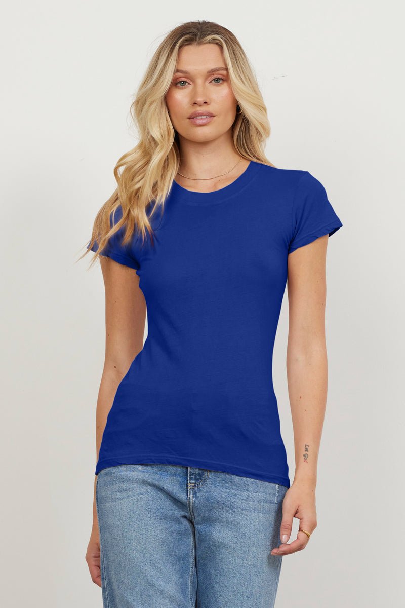 Basic Classic Crew Neck Fitted Cotton Tee