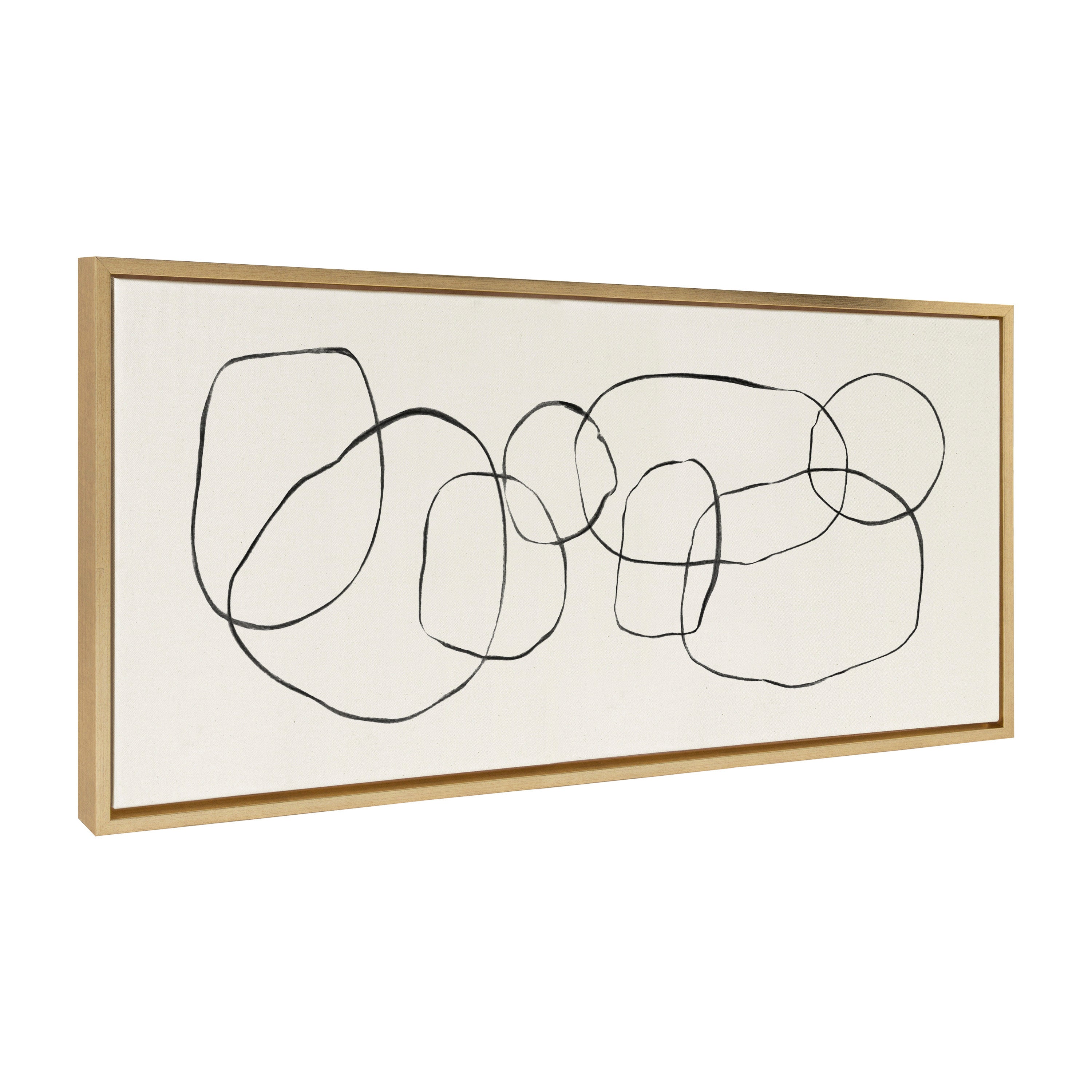 Sylvie Dancing Circles Framed Canvas by Teju Reval of SnazzyHues