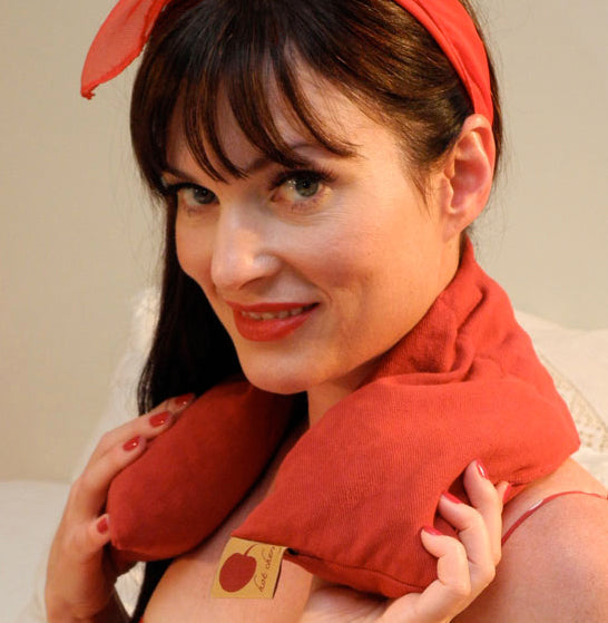 Hot Cherry Microwavable Neck Wrap - Red Denim