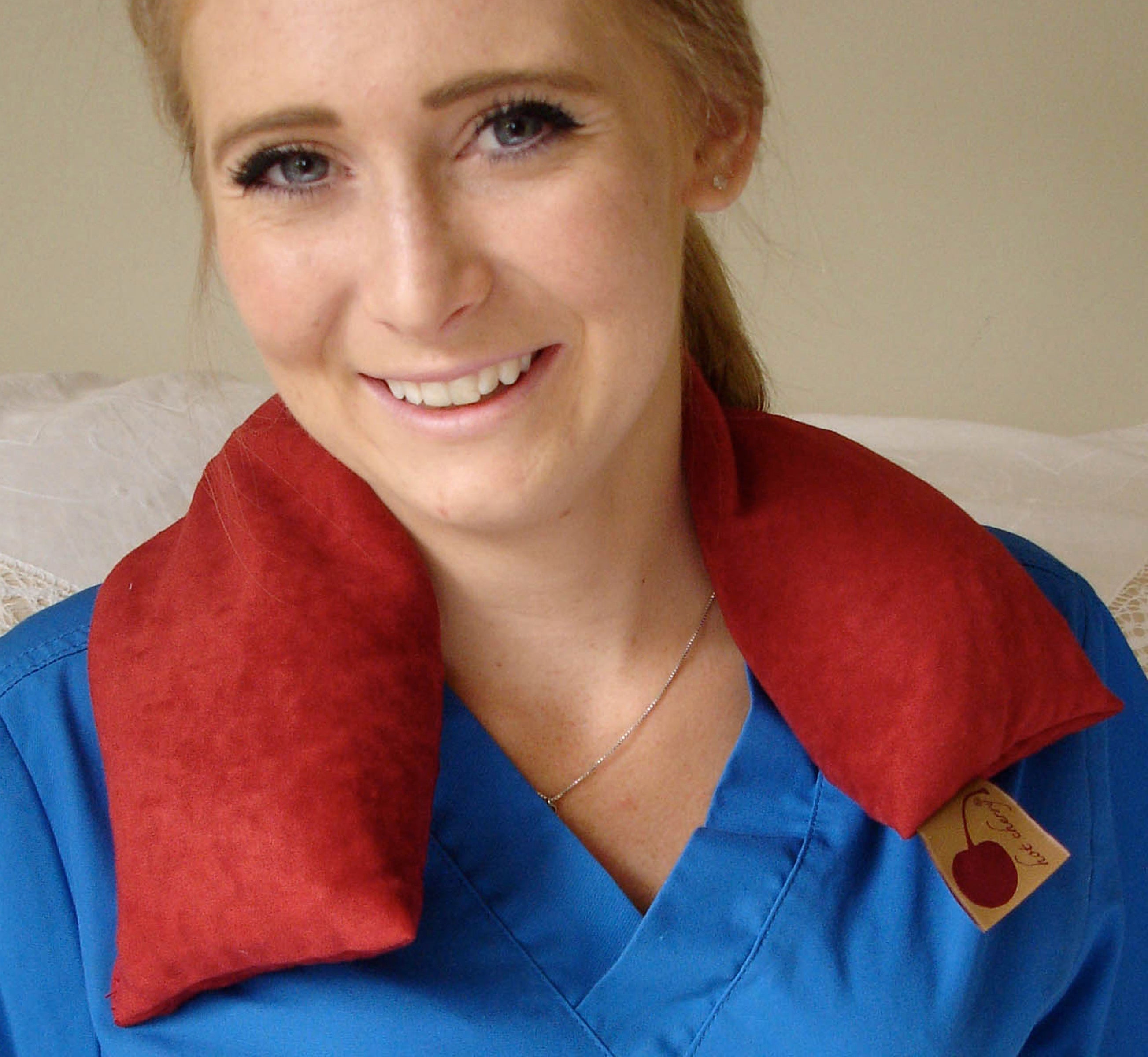 Hot Cherry Neck Wrap - Plush Red Ultra-Suede