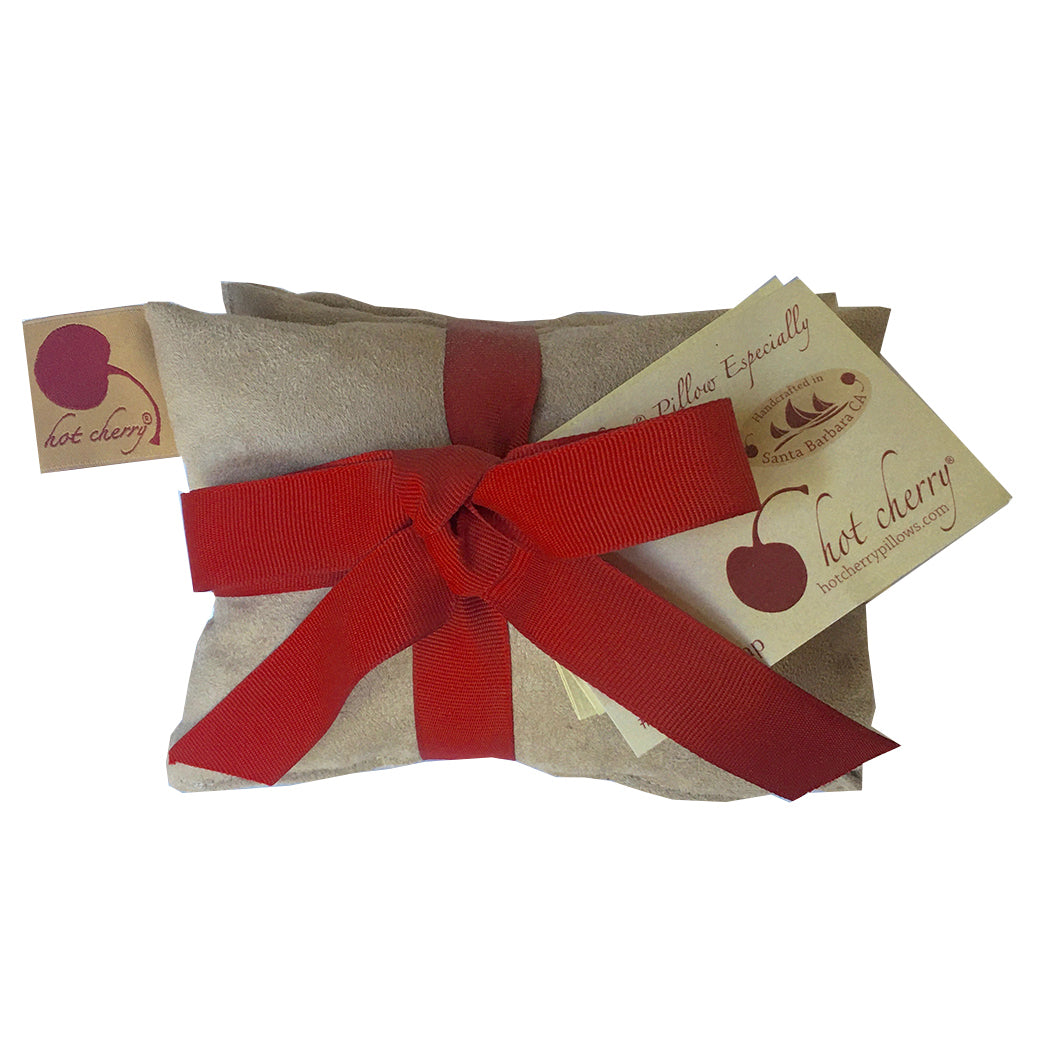 Hot Cherry Neck Wrap - Plush Tan Ultra-Suede