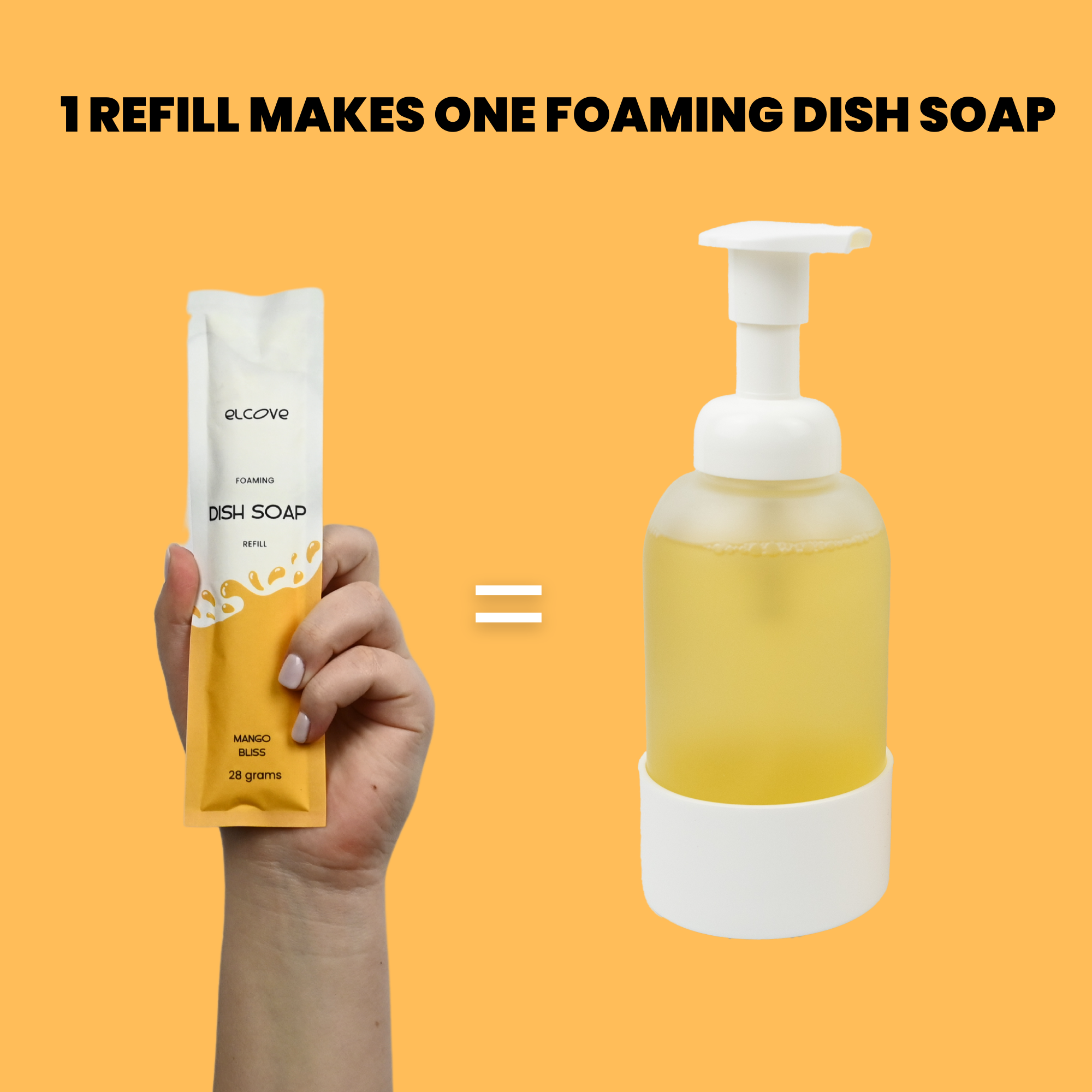 Foaming Dish Soap Refills (Sets of 5,10 or 15 Refills) - Mango