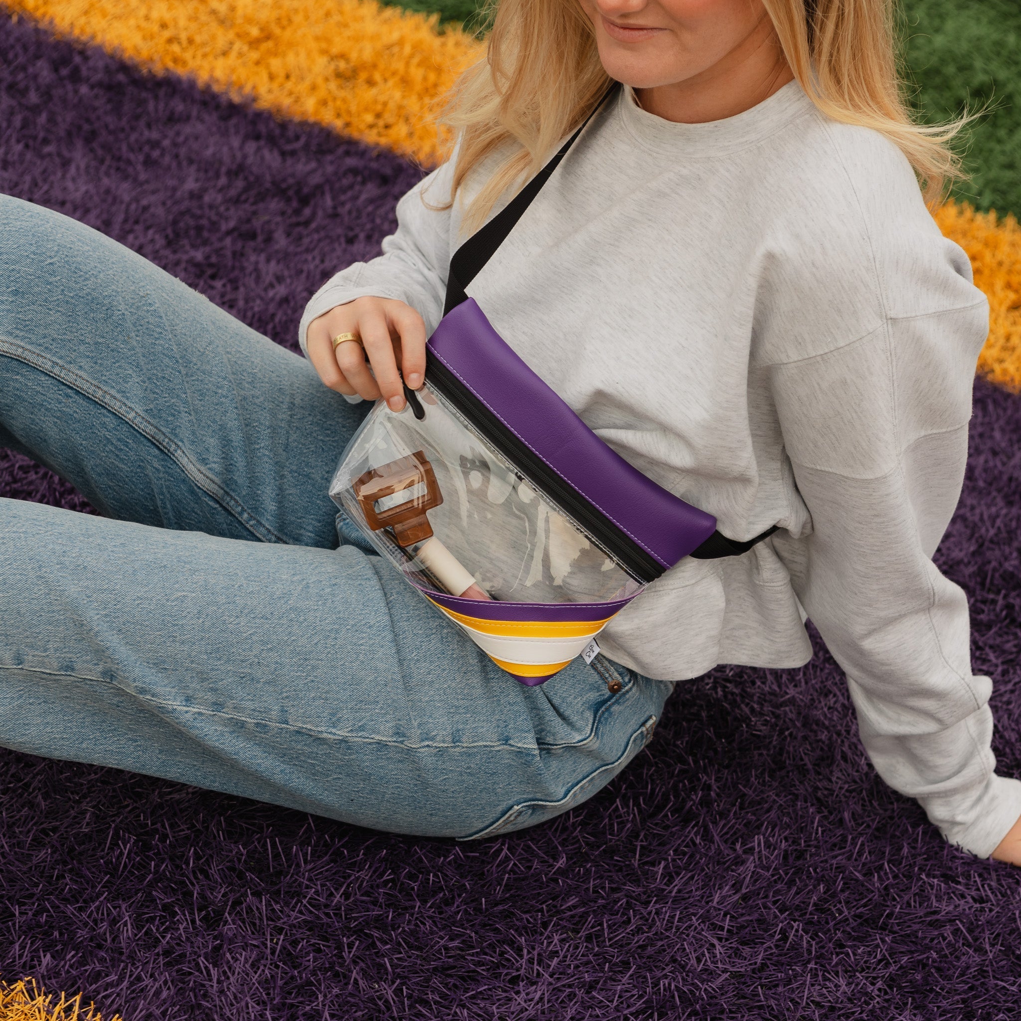 Baseball Ballpark Clear Stripe Game Day Fanny Pack