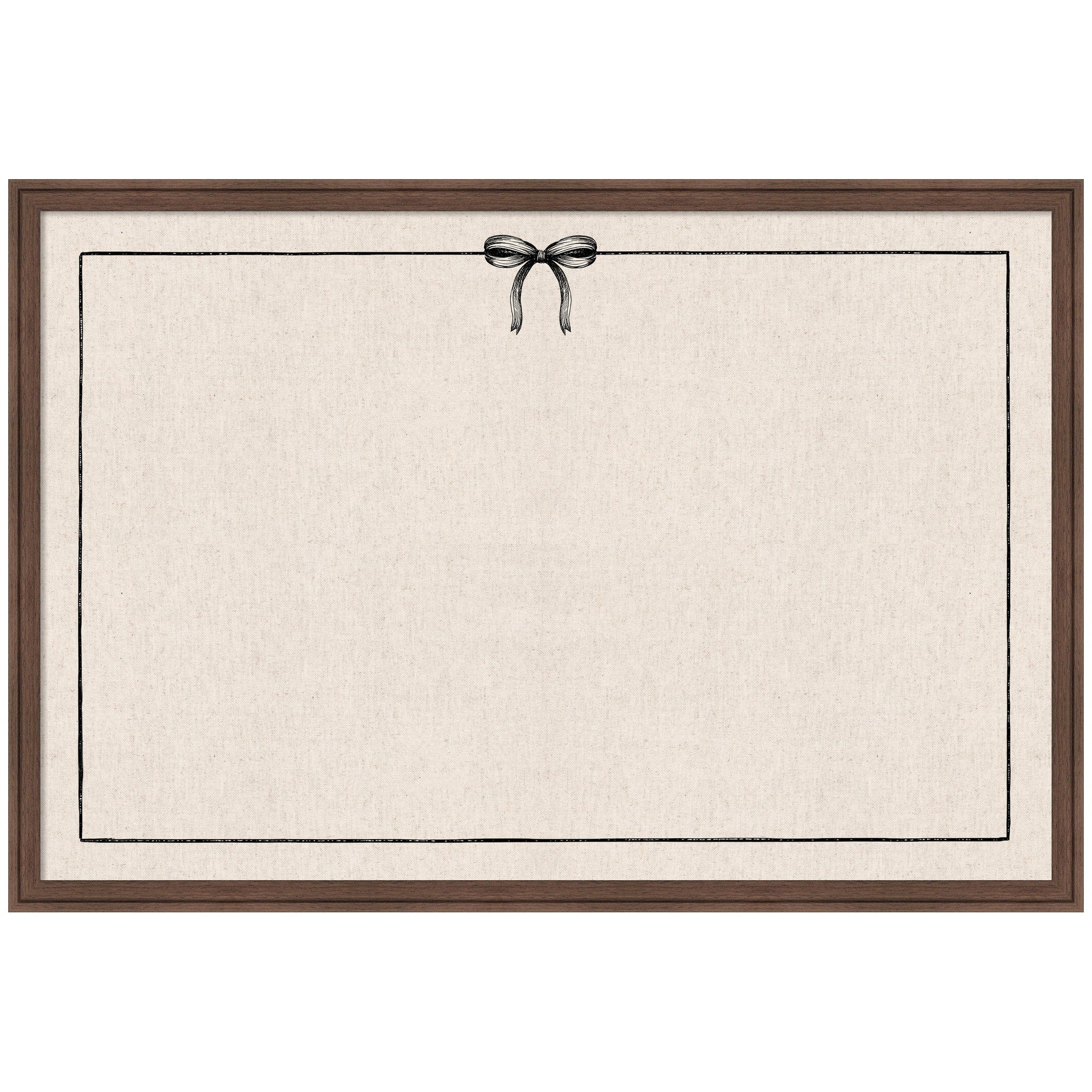 Framed Fabric Pinboard Linen Coquette Black Bow Frame Wall Organization