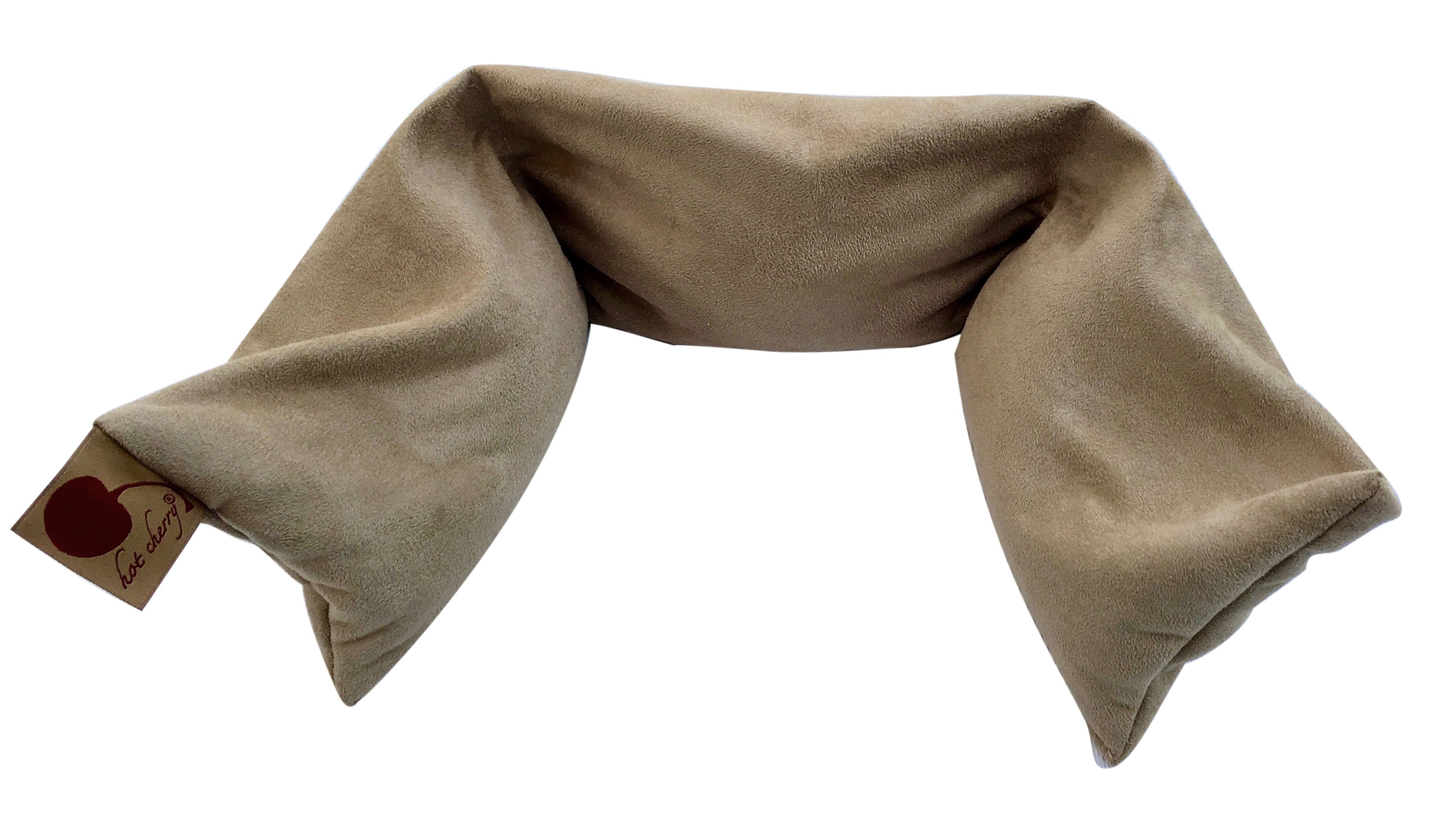 Hot Cherry Neck Wrap - Plush Tan Ultra-Suede