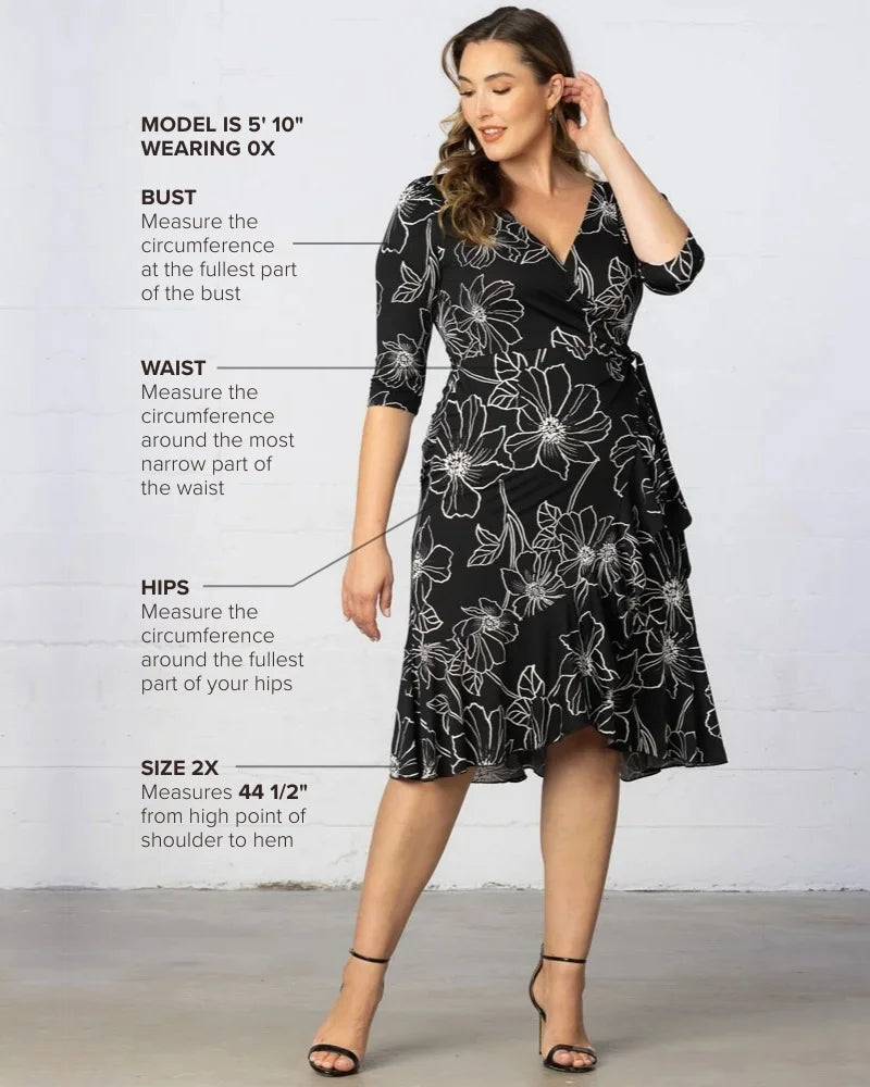 Plus Size Flirty Flounce Wrap Dress