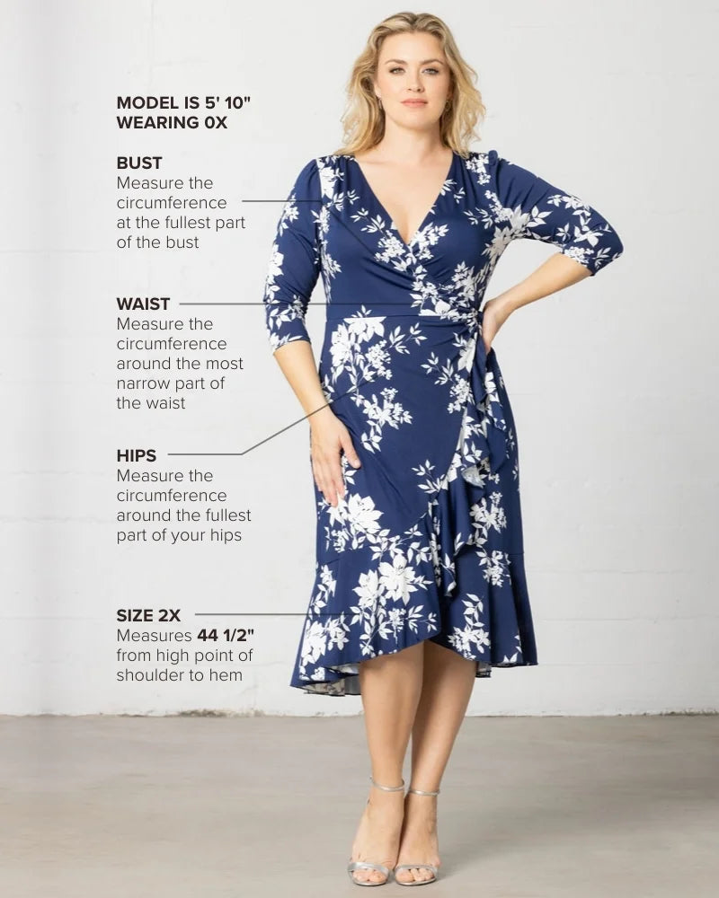 Plus Size Flirty Flounce Wrap Dress