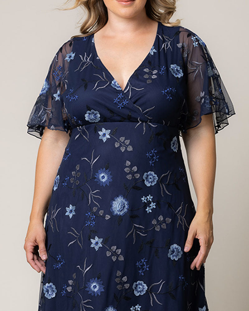 Plus Size Embroidered Elegance Evening Gown