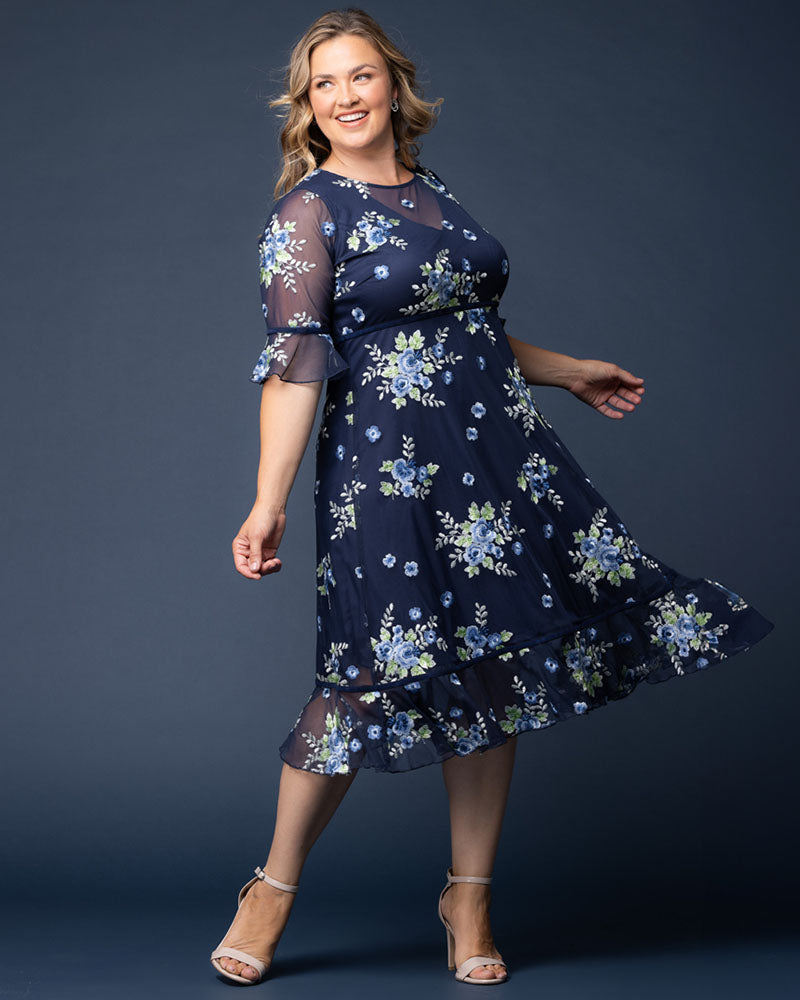 Plus Size Wildflower Embroidered Dress