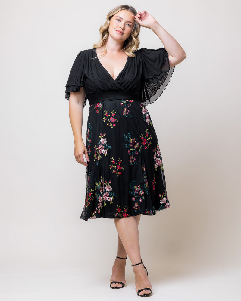 Plus Size Lillian Embroidered Cocktail Dress