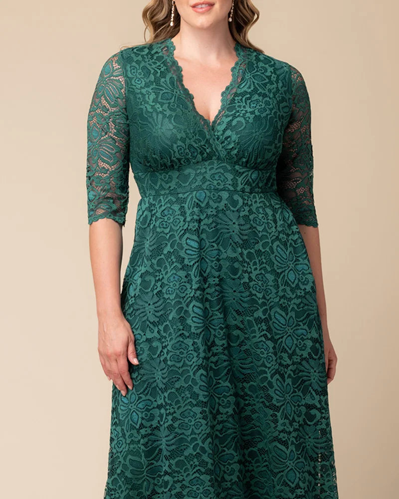 Plus Size Maria Lace Evening Gown