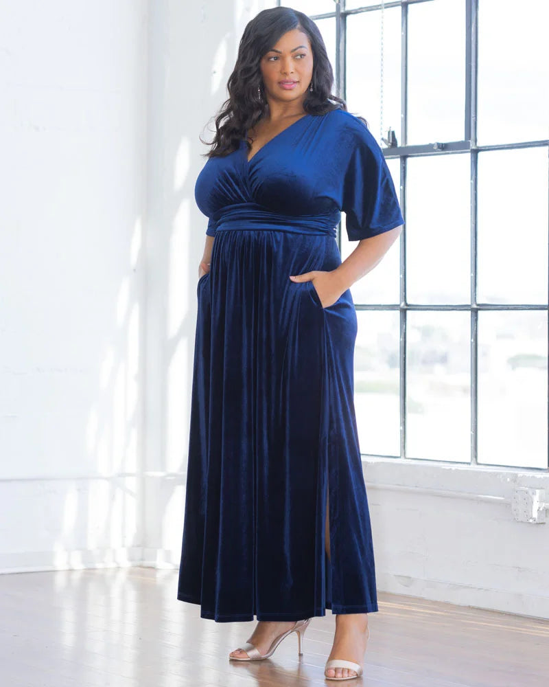Plus Size Verona Velvet Evening Gown