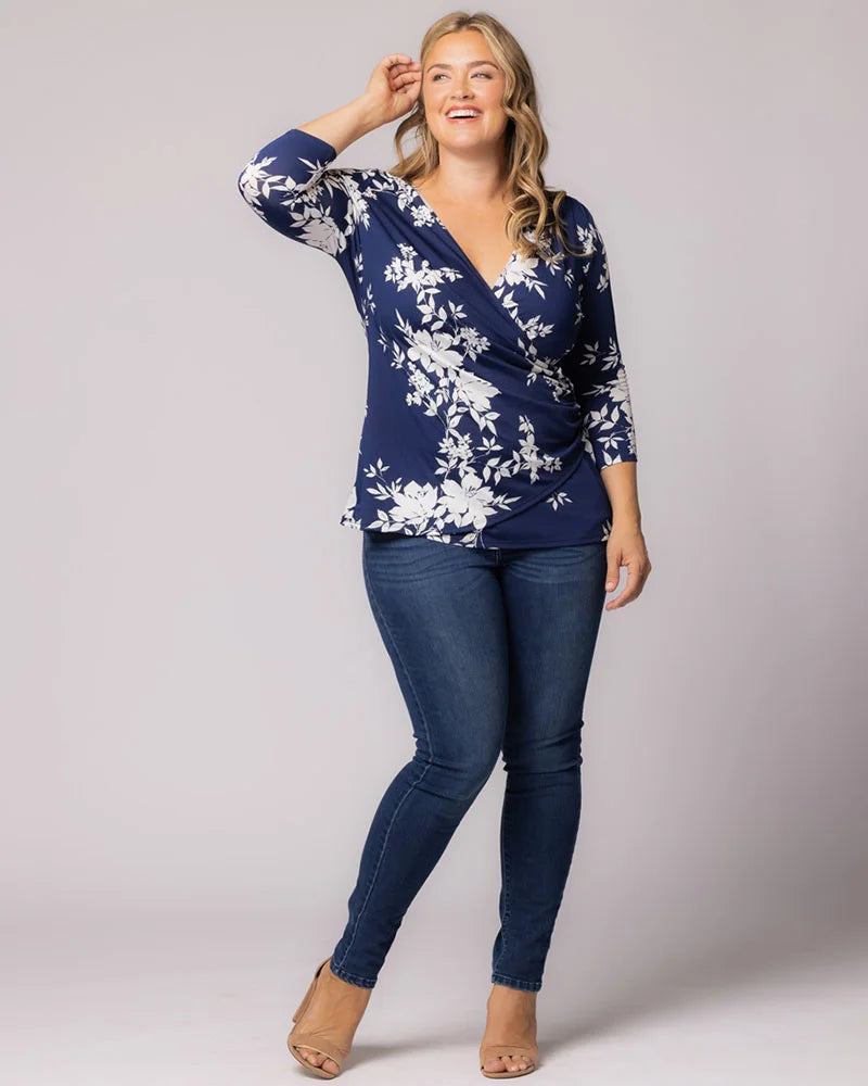 Plus Size Femme Fatale Faux Wrap Top