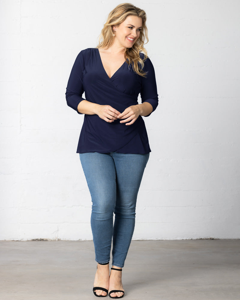 Plus Size Femme Fatale Faux Wrap Top