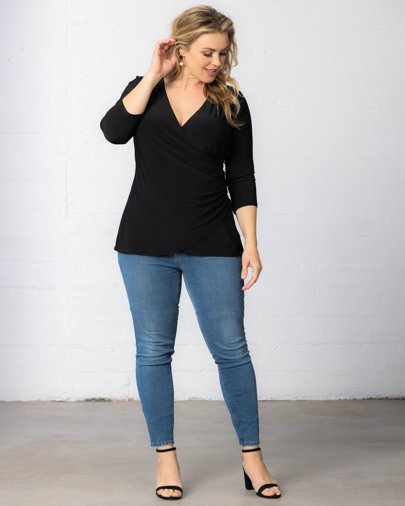 Plus Size Femme Fatale Faux Wrap Top