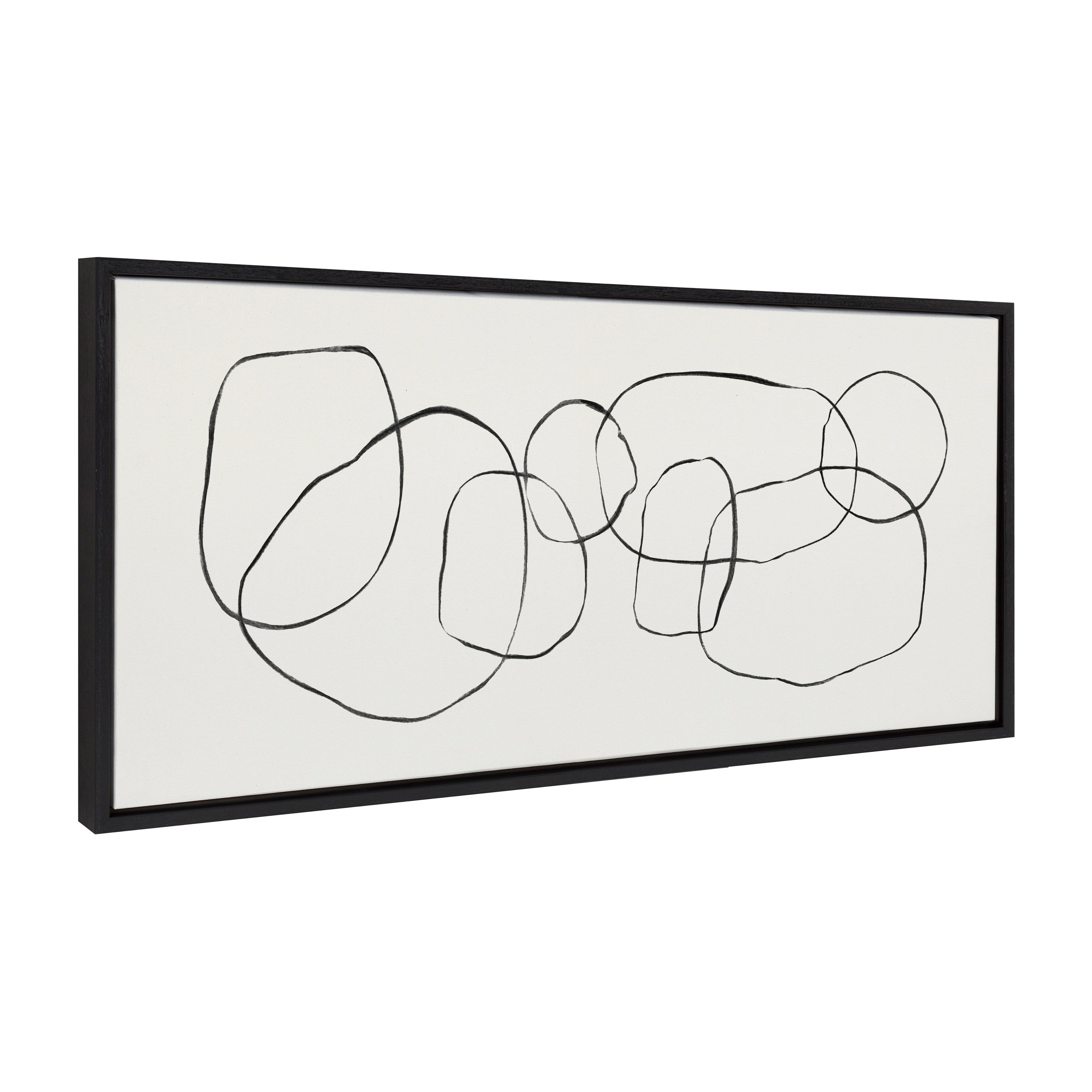 Sylvie Dancing Circles Framed Canvas by Teju Reval of SnazzyHues