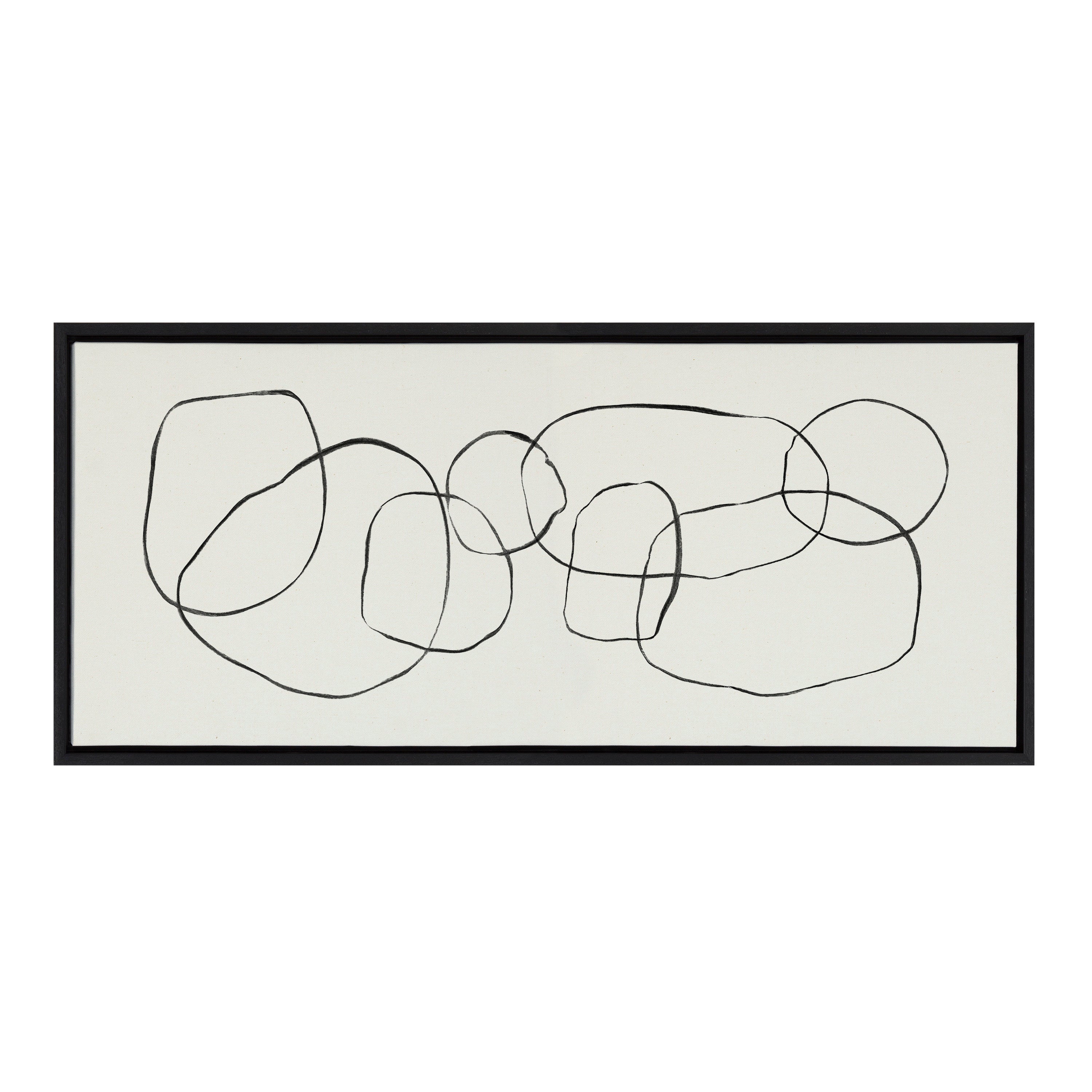 Sylvie Dancing Circles Framed Canvas by Teju Reval of SnazzyHues